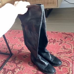 Over the Knee Nine West Black Leather Boots
